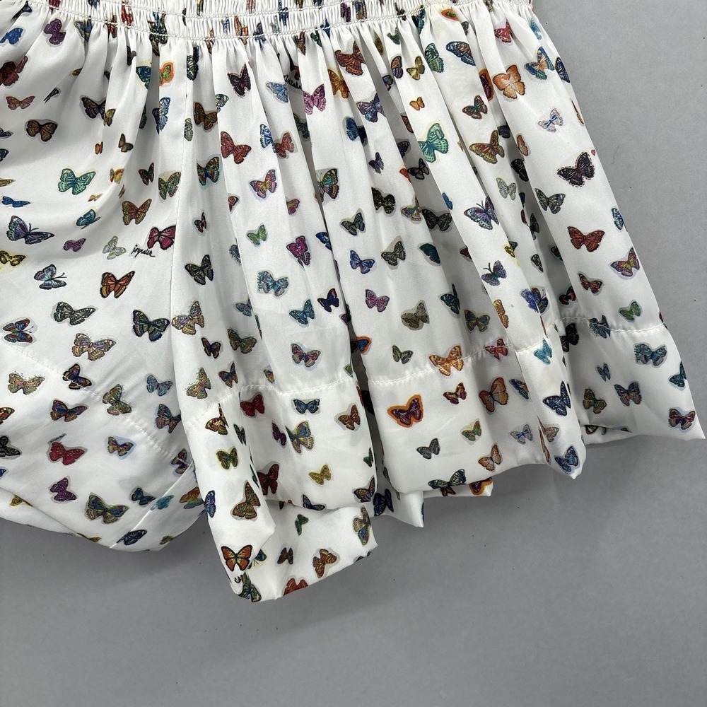 Koch Shorts Womens XS White Butterfly Print Smocked High Waist Made In USA - Picture 5 of 13